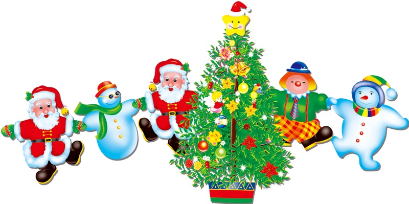 圣诞老人和雪人圣诞树动漫人物