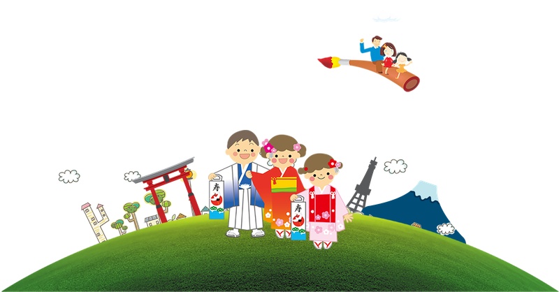 清新红色拱门日本旅游装饰元素