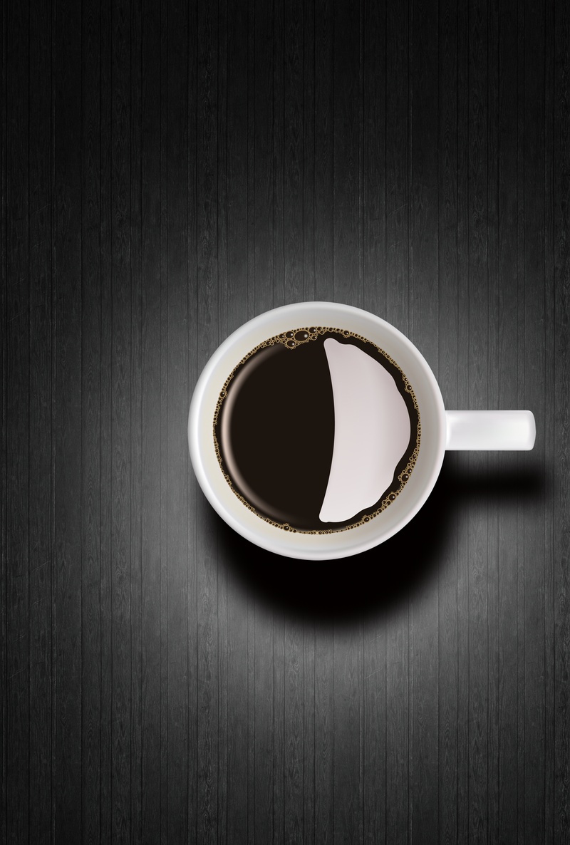 黑色典雅文艺咖啡杯