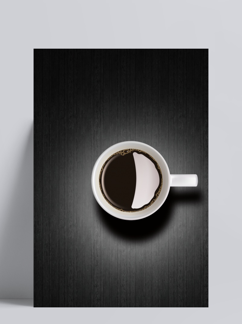 黑色典雅文艺咖啡杯
