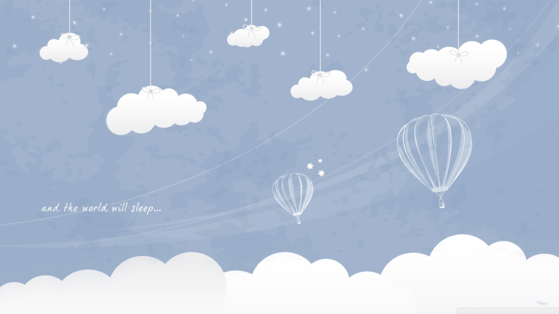 白云热气球卡通海报背景