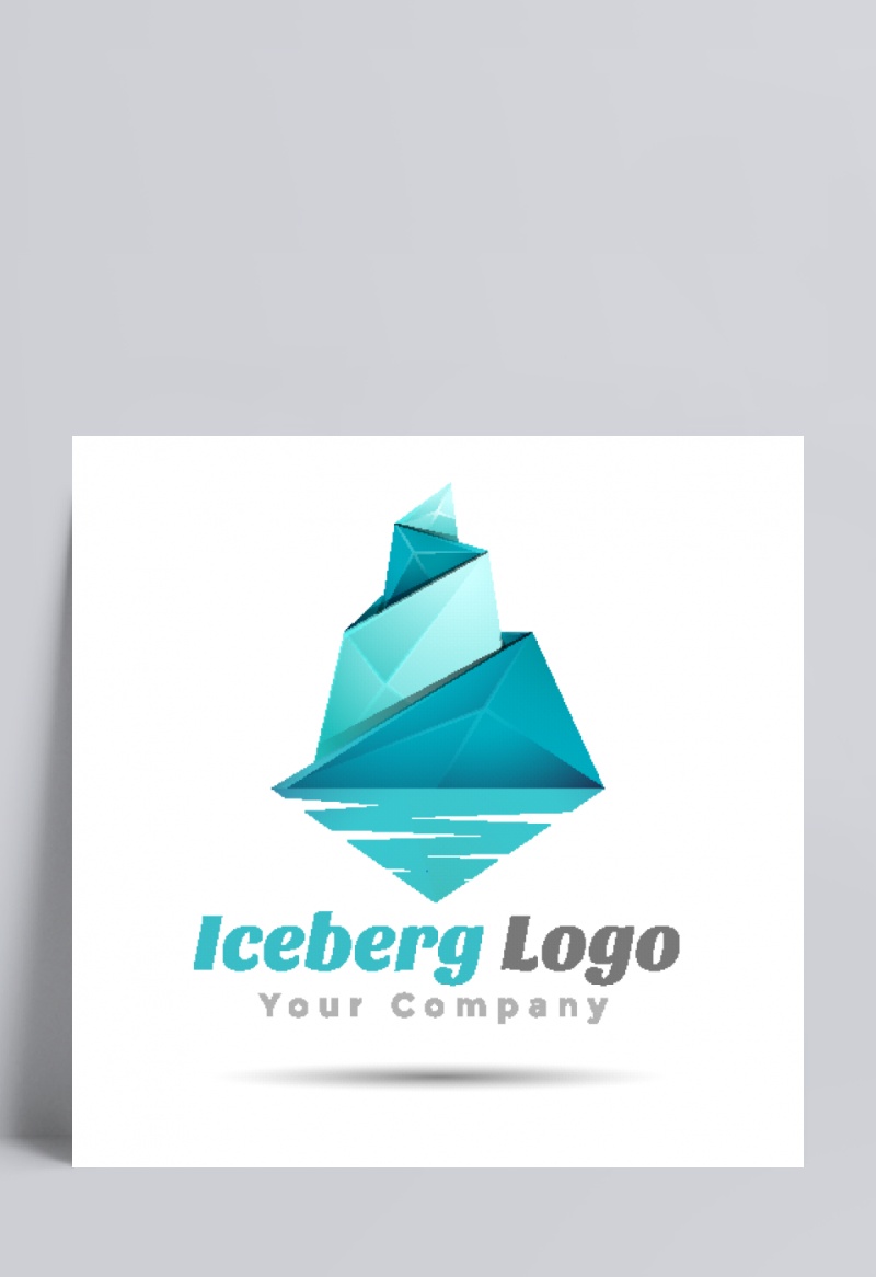 蓝色多边形冰山logo矢量素材