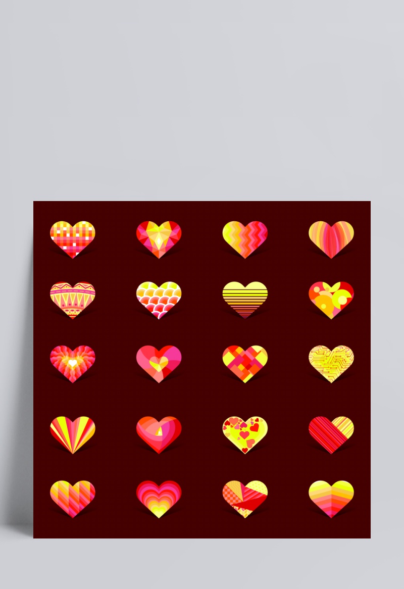 Collection of decorative heart design