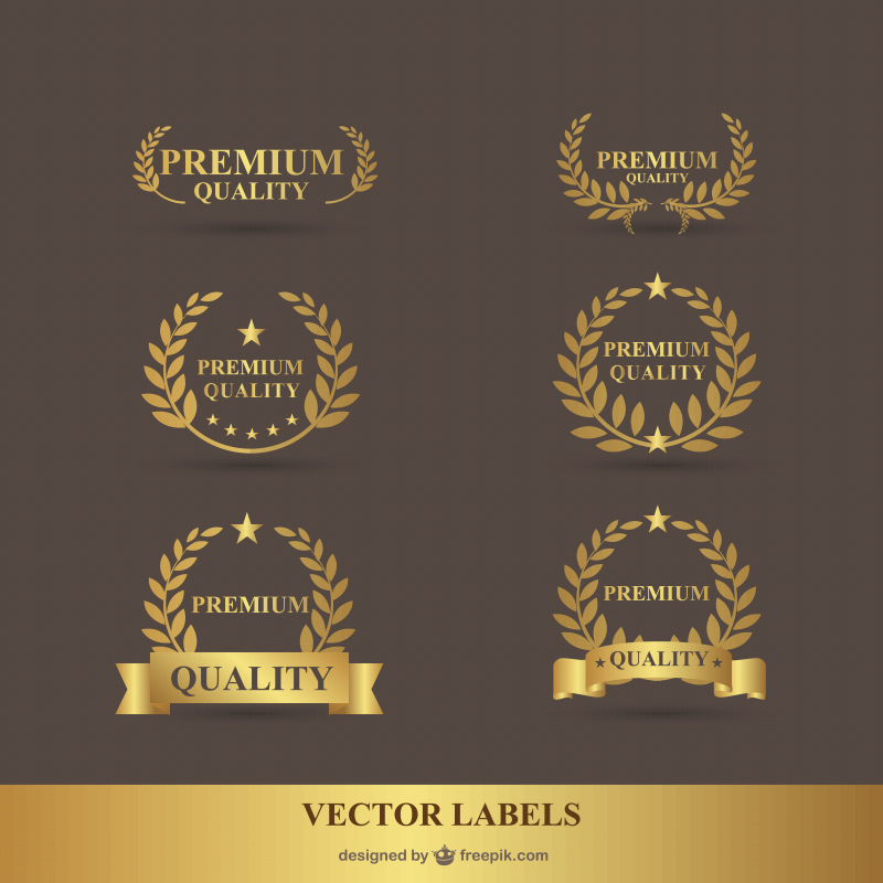 金色橄榄枝标签设计矢量素材