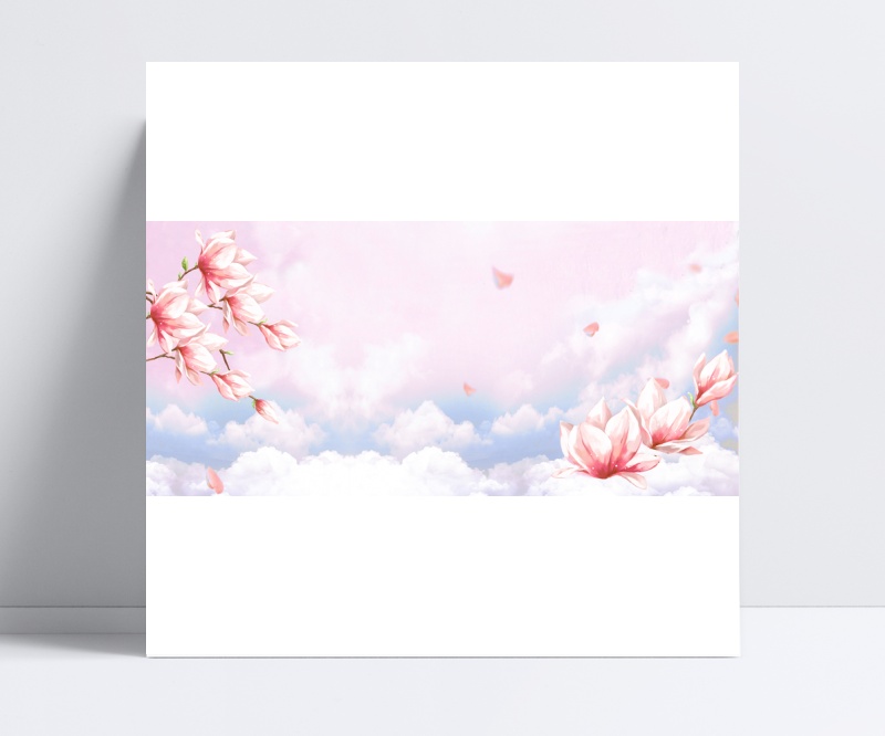 粉色手绘花卉背景素材