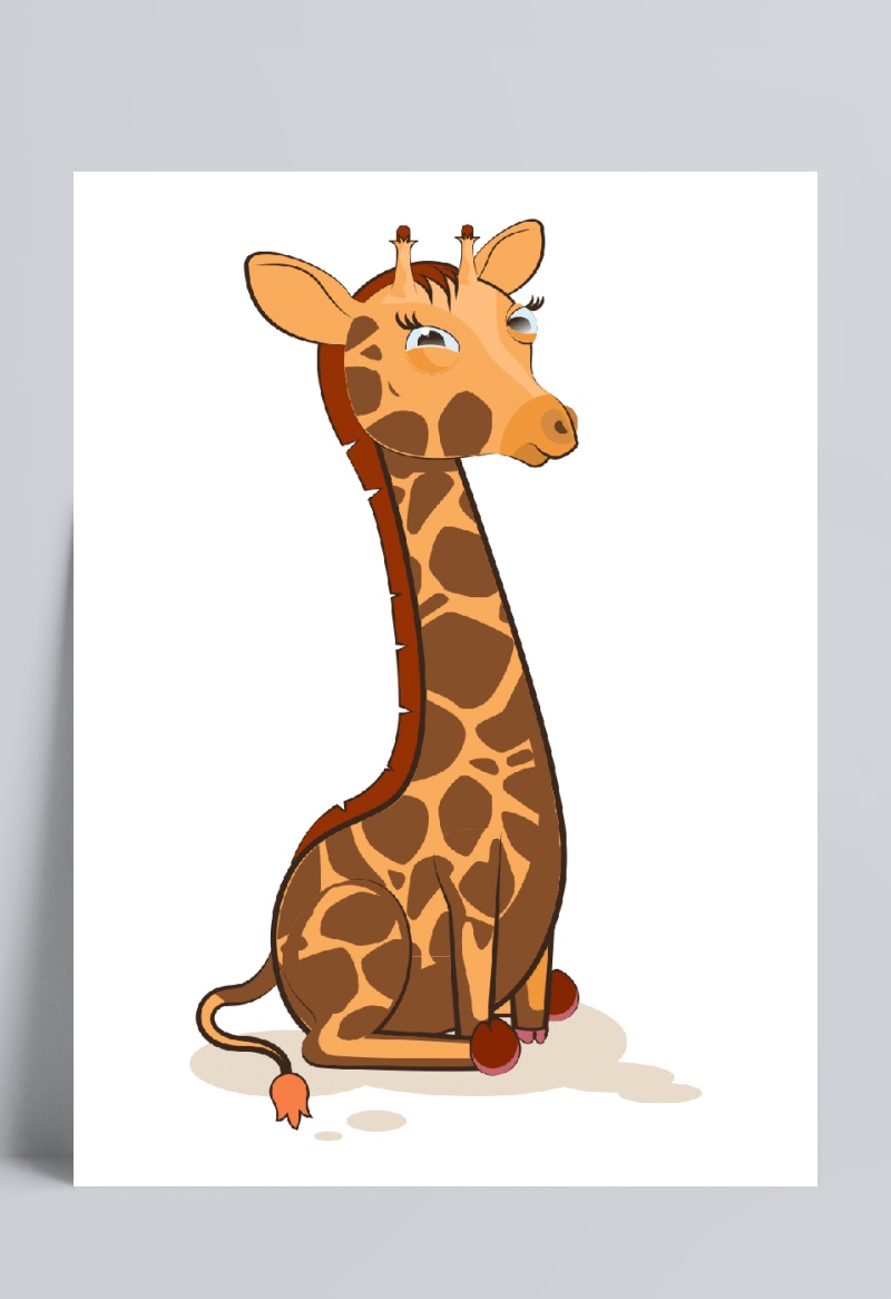 卡通动物可爱头像长颈鹿