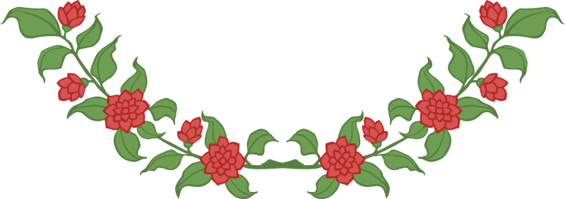 红色花朵标题框