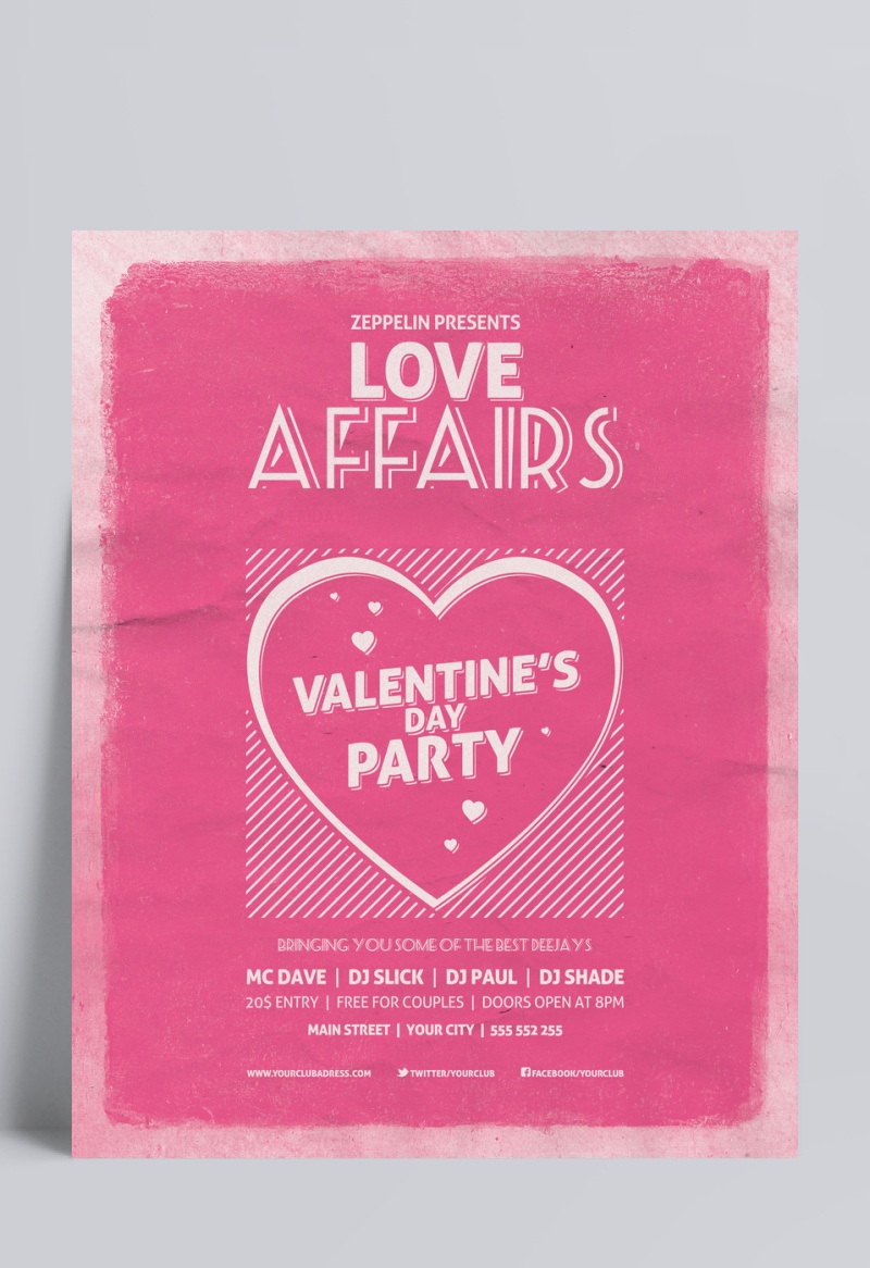 粉色浪漫情人节海报背景素材
