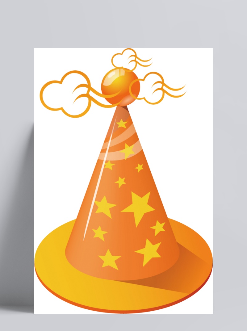 卡通橙色生日帽