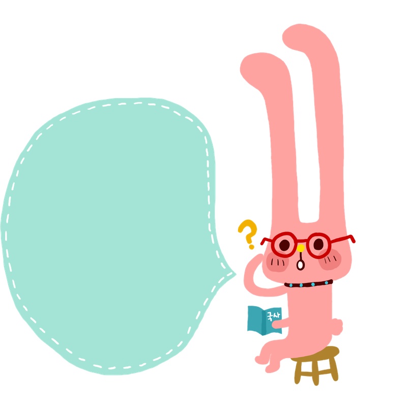 戴眼镜的粉色长耳兔