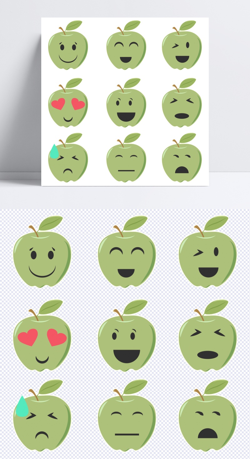 苹果矢量表情符号集合