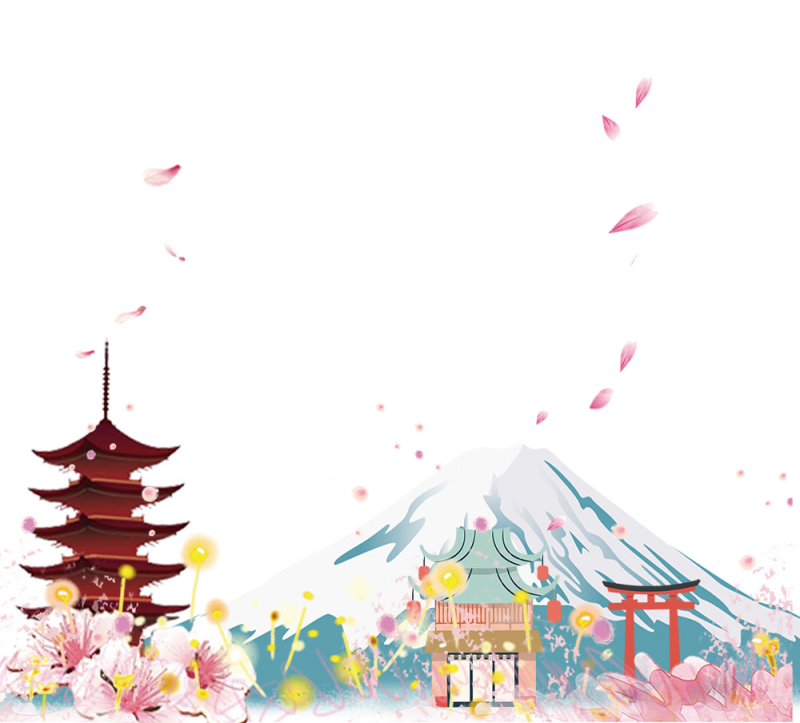富士山浪漫樱花装饰
