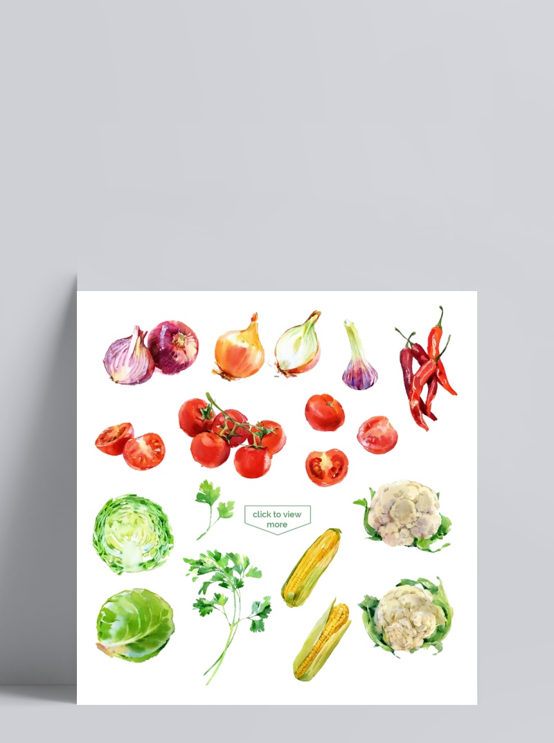 手绘蔬菜元素图案