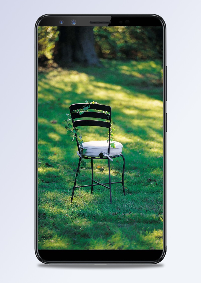 春日绿草椅子H5背景素材