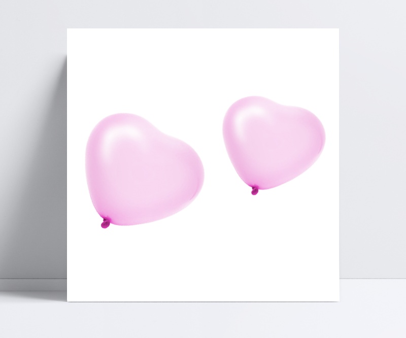 唯美粉色心形气球