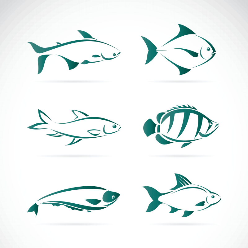 六款海洋鱼类logo矢量素材