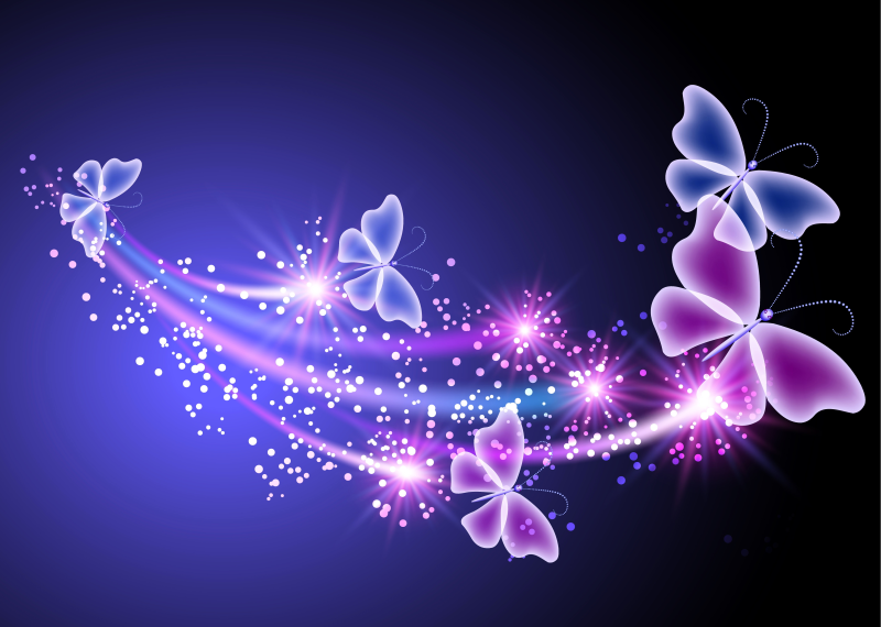 紫色梦幻炫彩蝴蝶图片