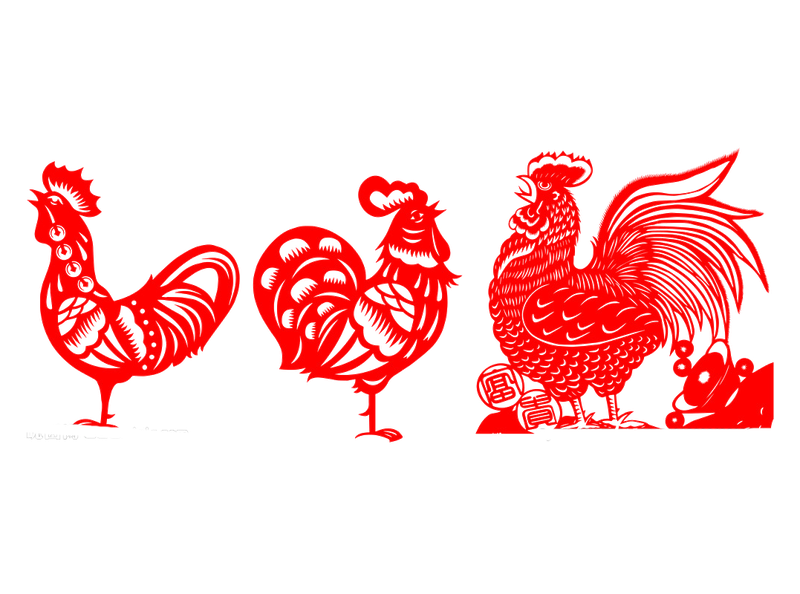 鸡年鸡的剪纸画图
