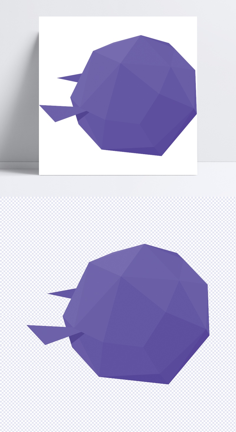 紫色立体多面体几何图