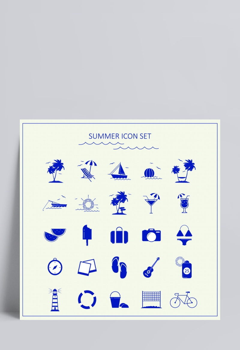 Summer icon set