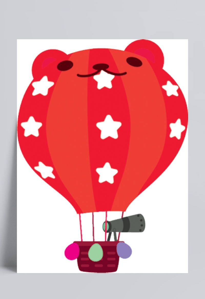 红色小熊热气球