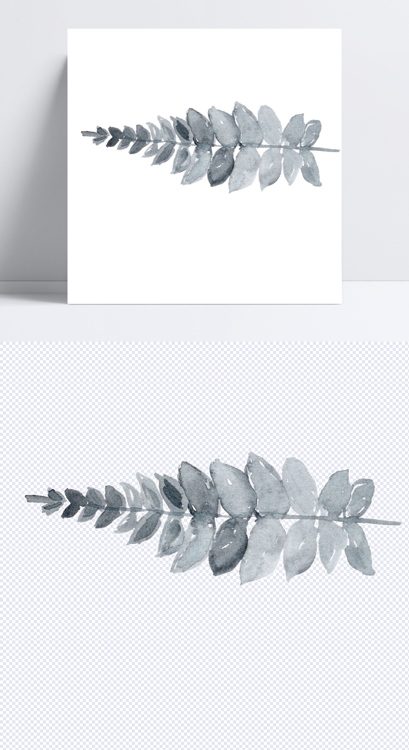 灰色树叶设计图片