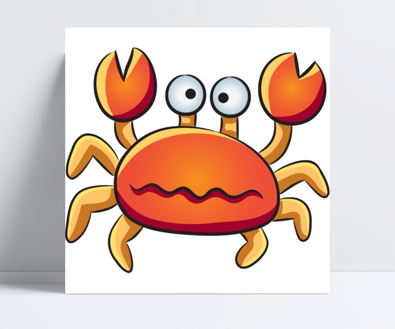 卡通手绘可爱螃蟹 
