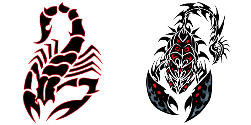 红蝎子纹身免抠png透明图层素材