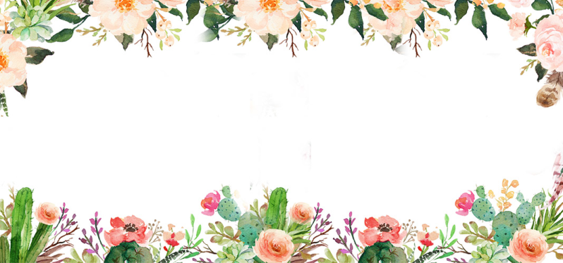 春季田园风缤纷花朵装饰边框