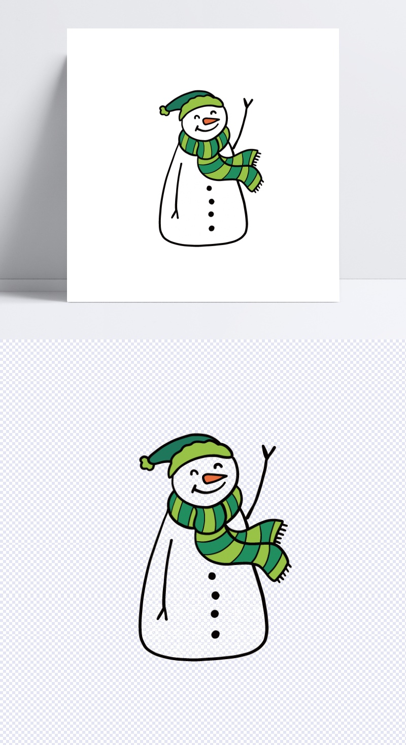 卡通可爱雪人元素