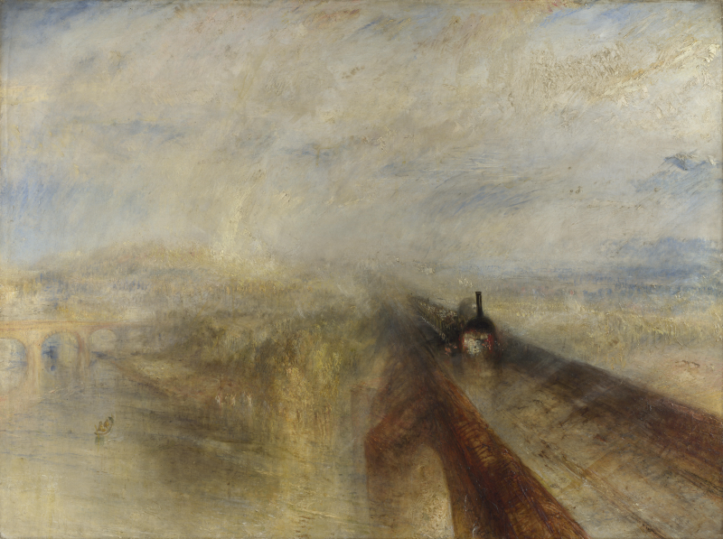 绘画作品-沙尘暴中的道路和桥梁