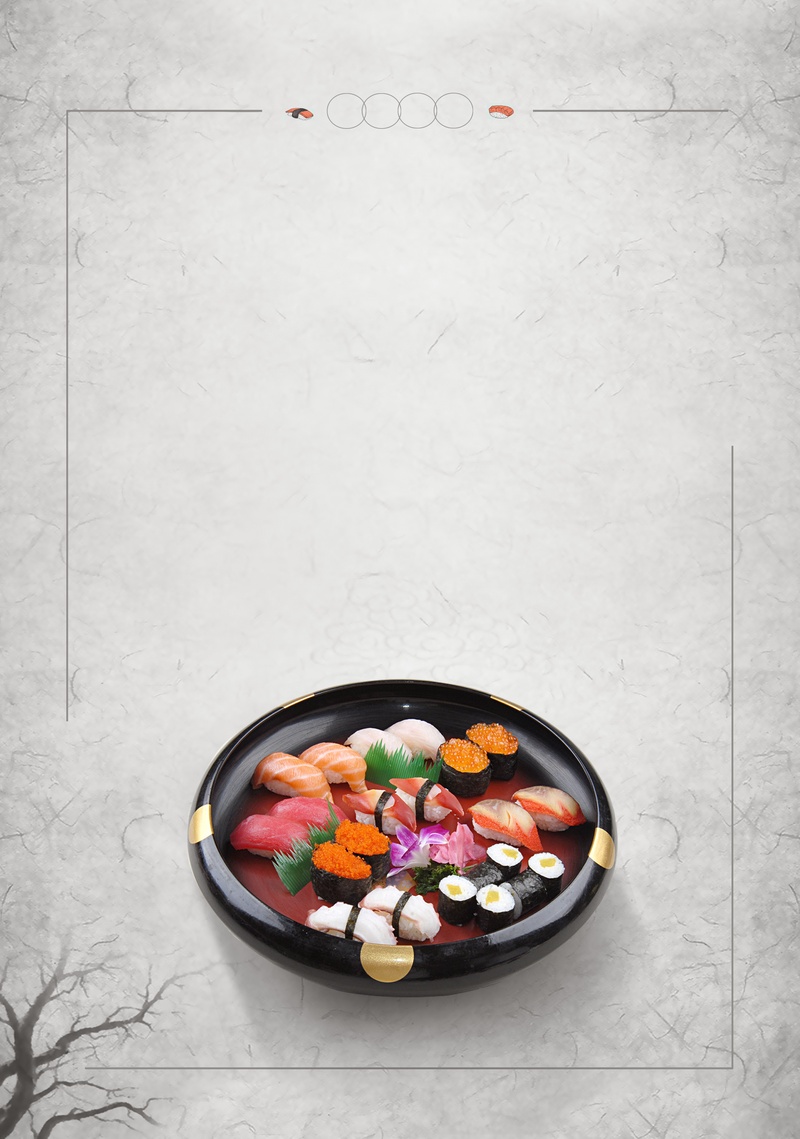 日式和风美味寿司料理海报