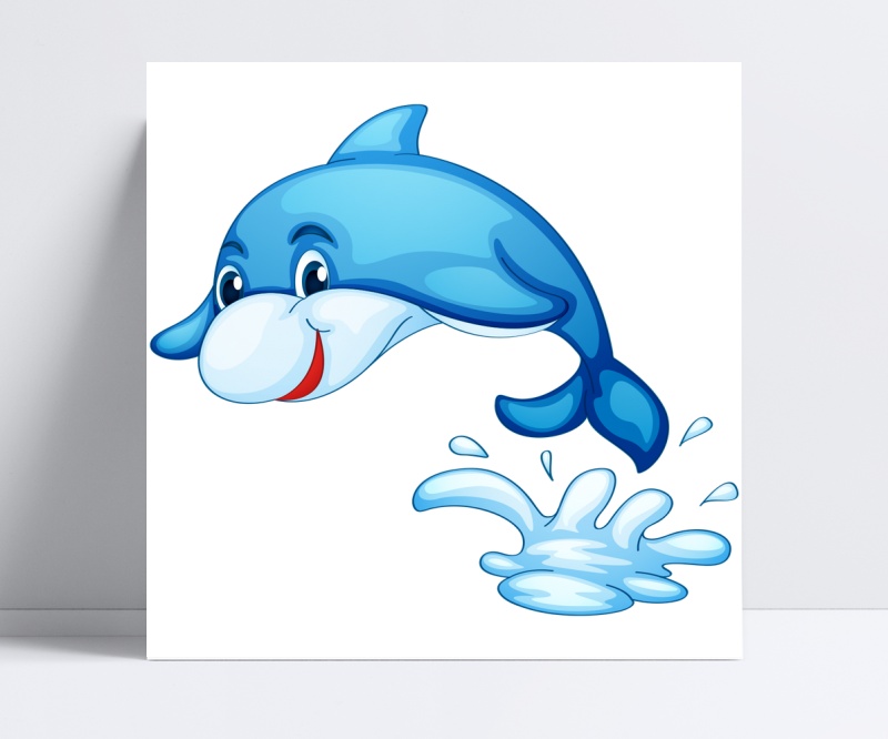 蓝色水花跳跃鲸鱼