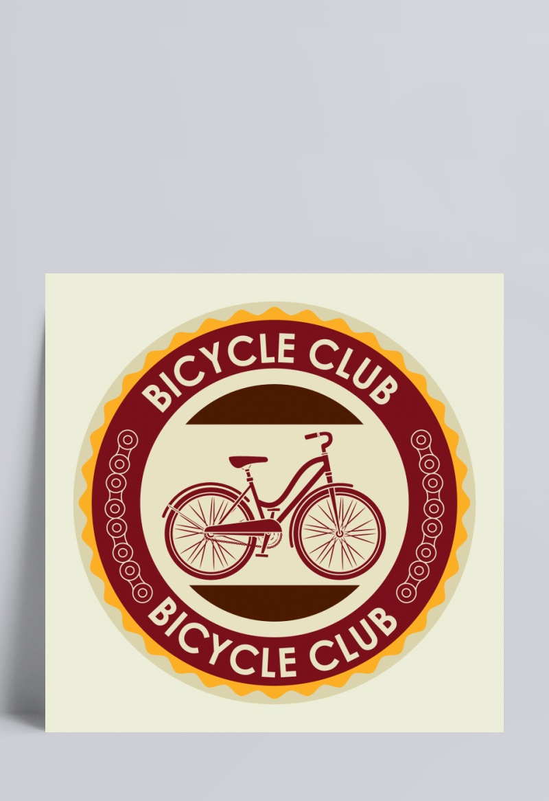 自行车俱乐部标签矢量素材