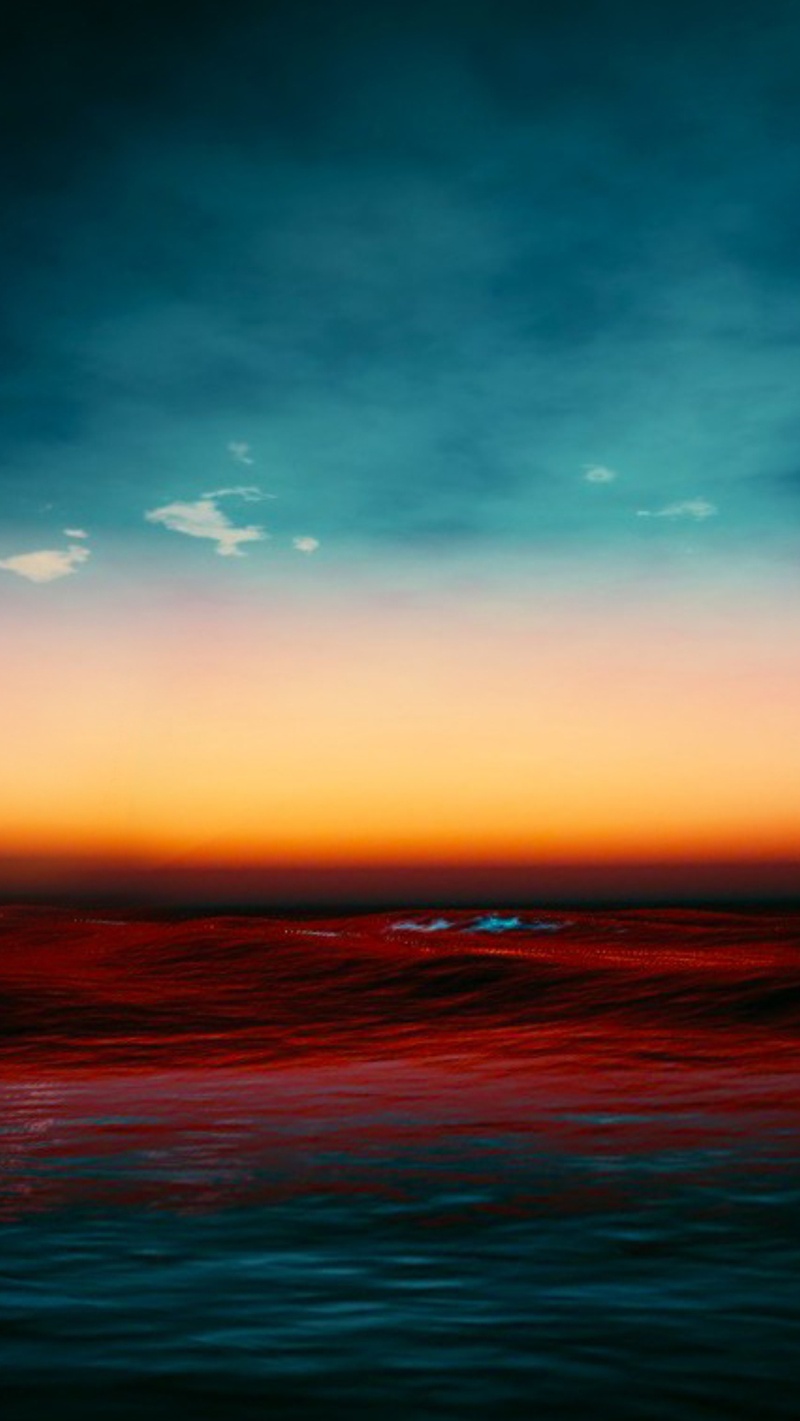 风景蓝天红云海水H5背景素材