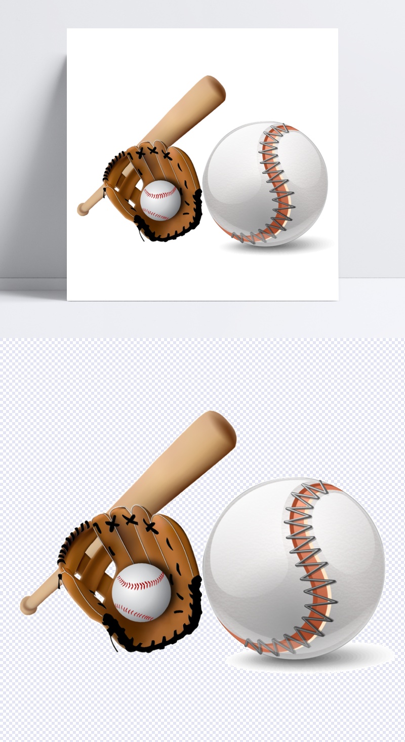创意棒球png元素素材