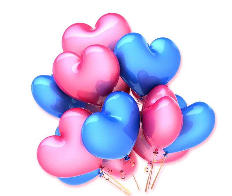 彩色爱心浪漫氢气球