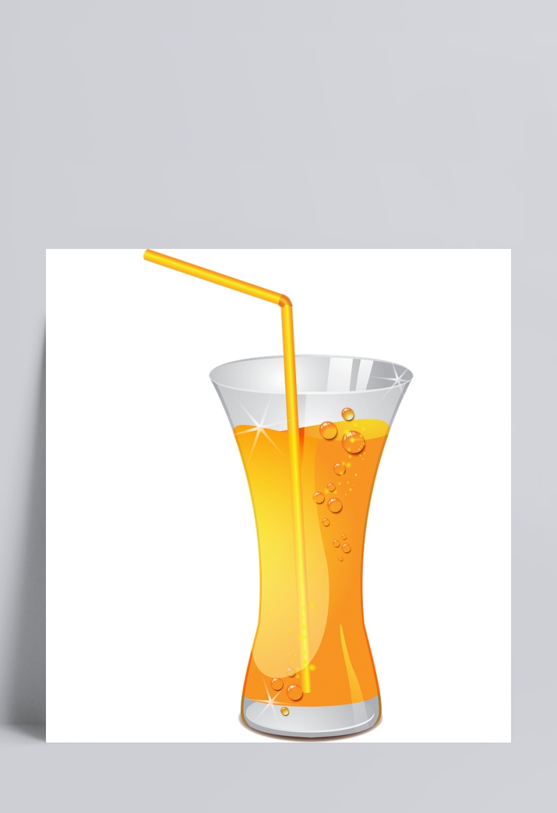 一杯橙汁卡通手绘