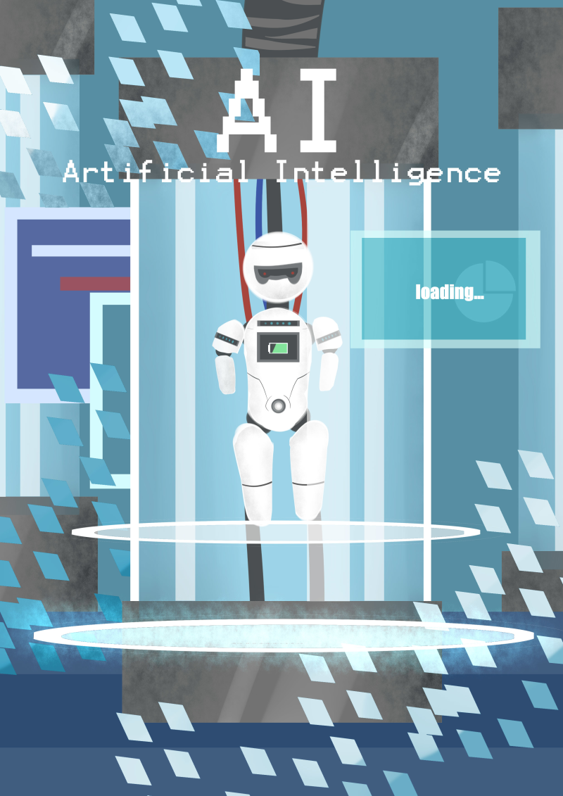 AI人工智能机器人ps插画素材