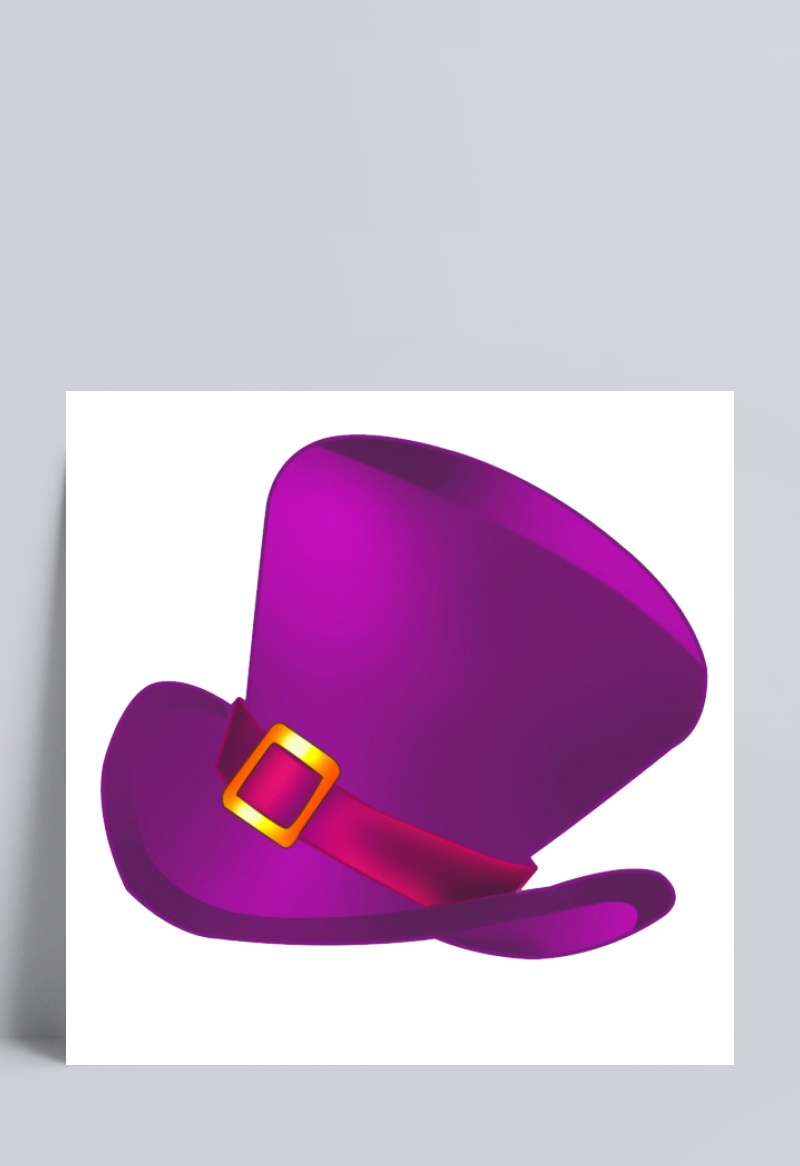 卡通紫色礼帽