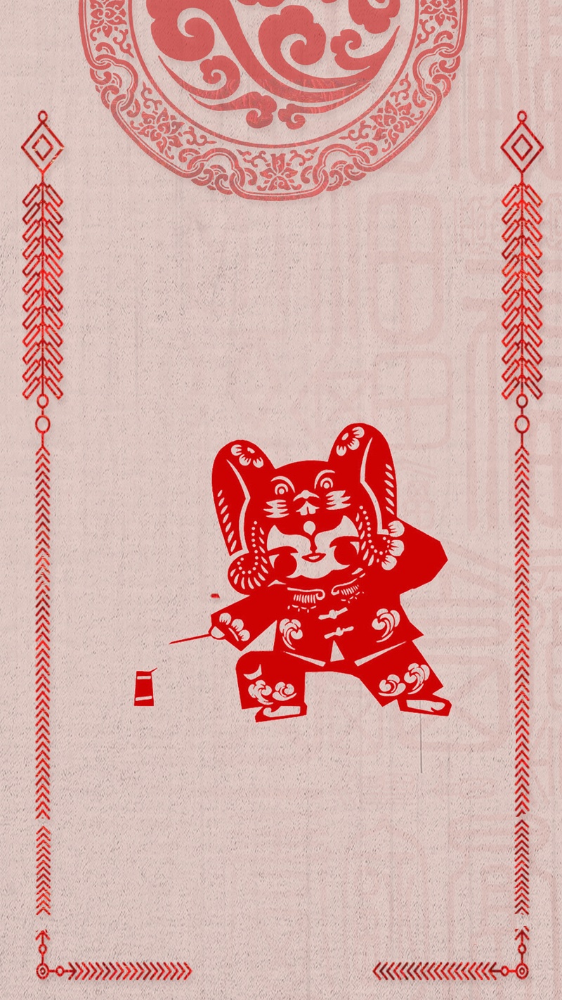 红色狗年海报素材图片