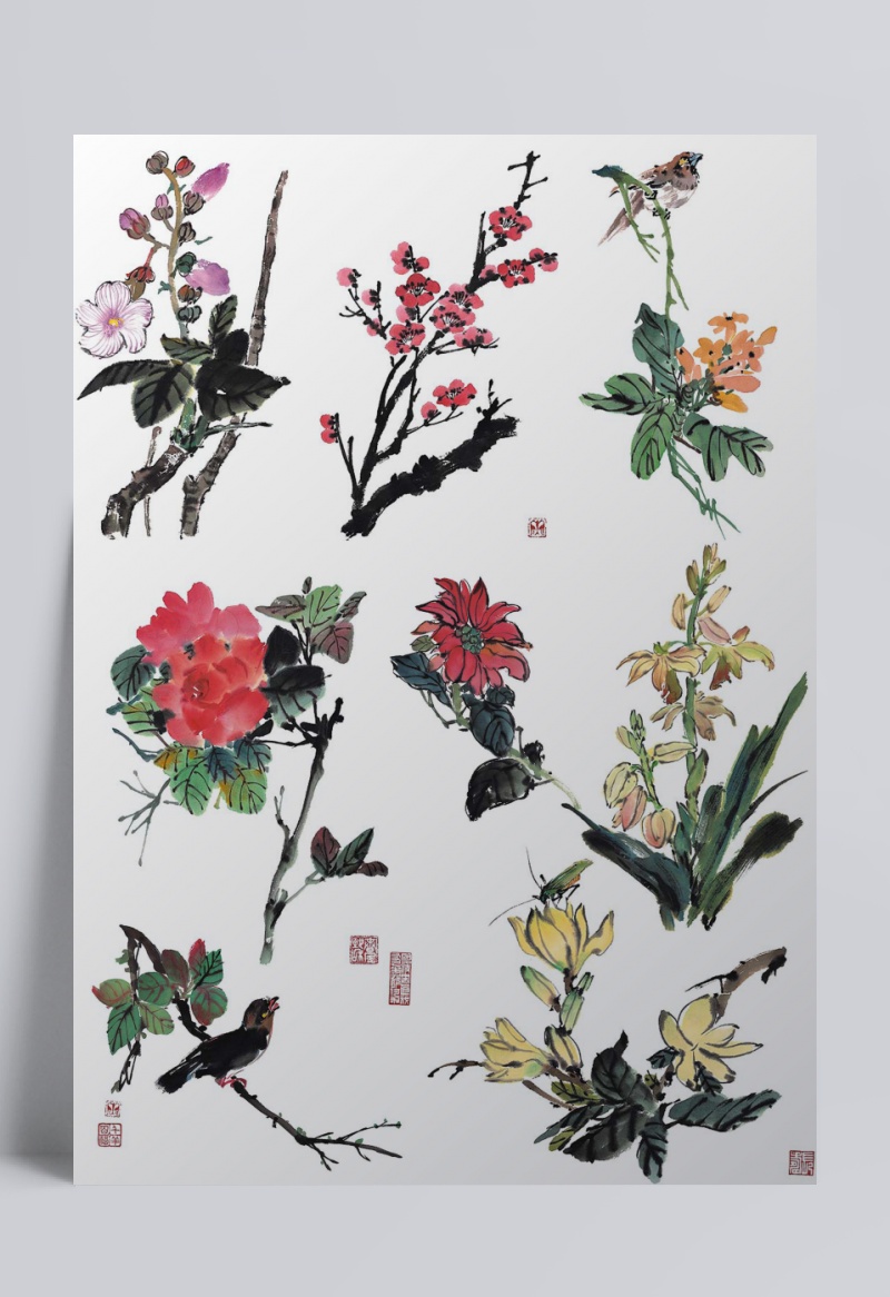 中国风水墨花卉