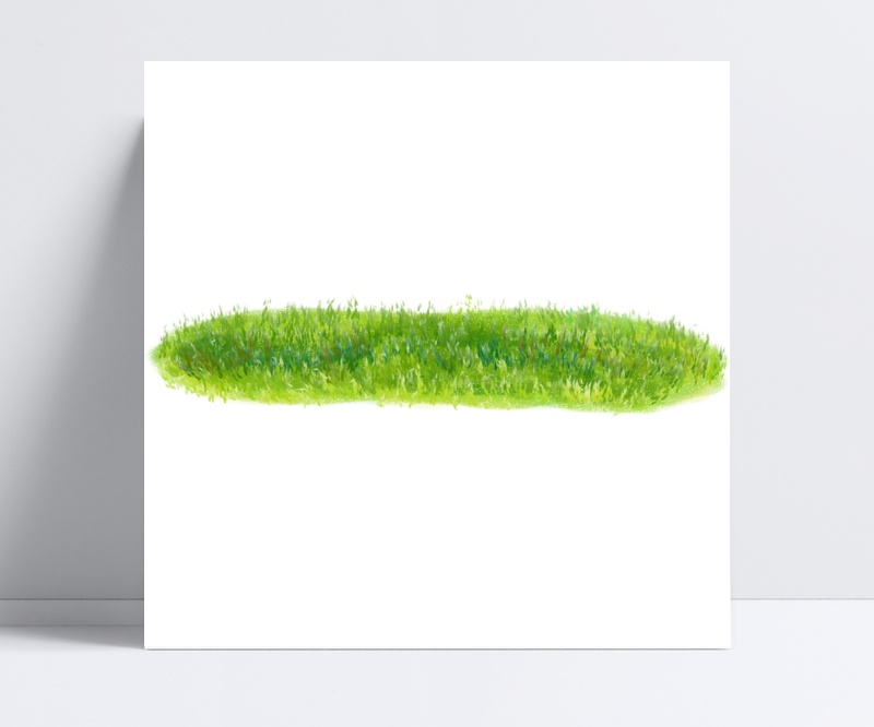 绿色手绘草坪植物元素