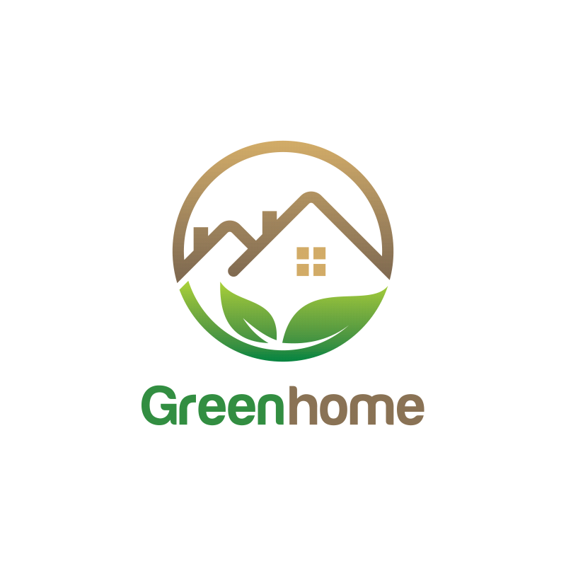 绿色房子圆形logo矢量素材