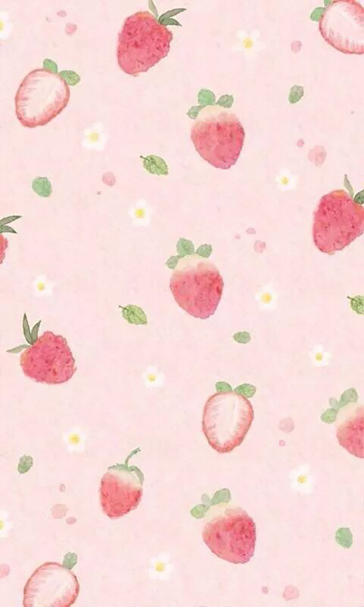 小清新草莓粉色H5背景