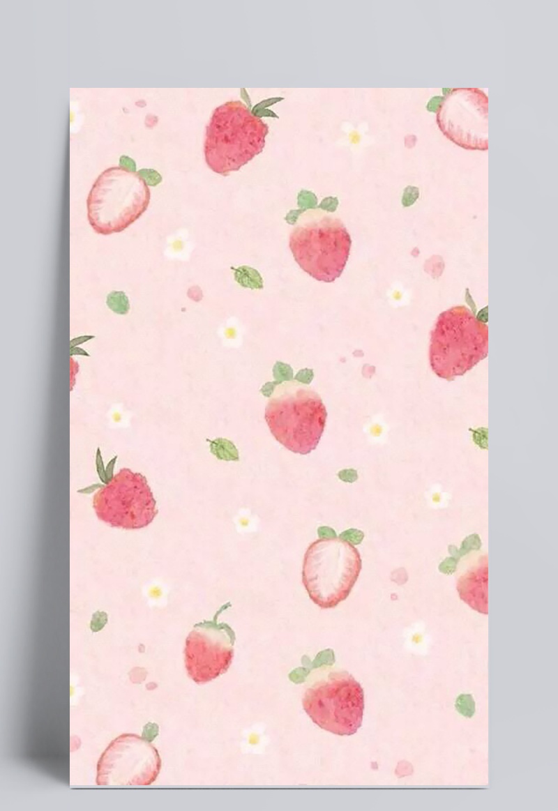 小清新草莓粉色H5背景
