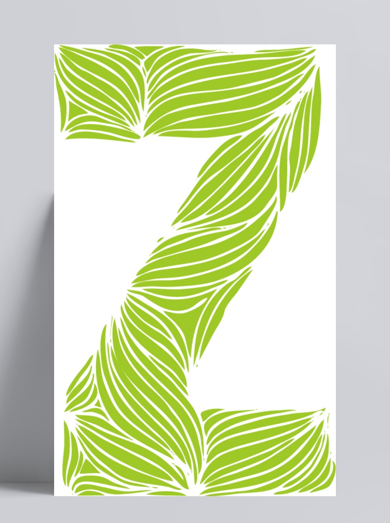 绿色条纹英文字体字母Z