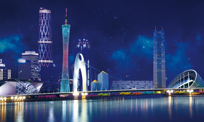 广州夜景旅游海报PSD免费下载
