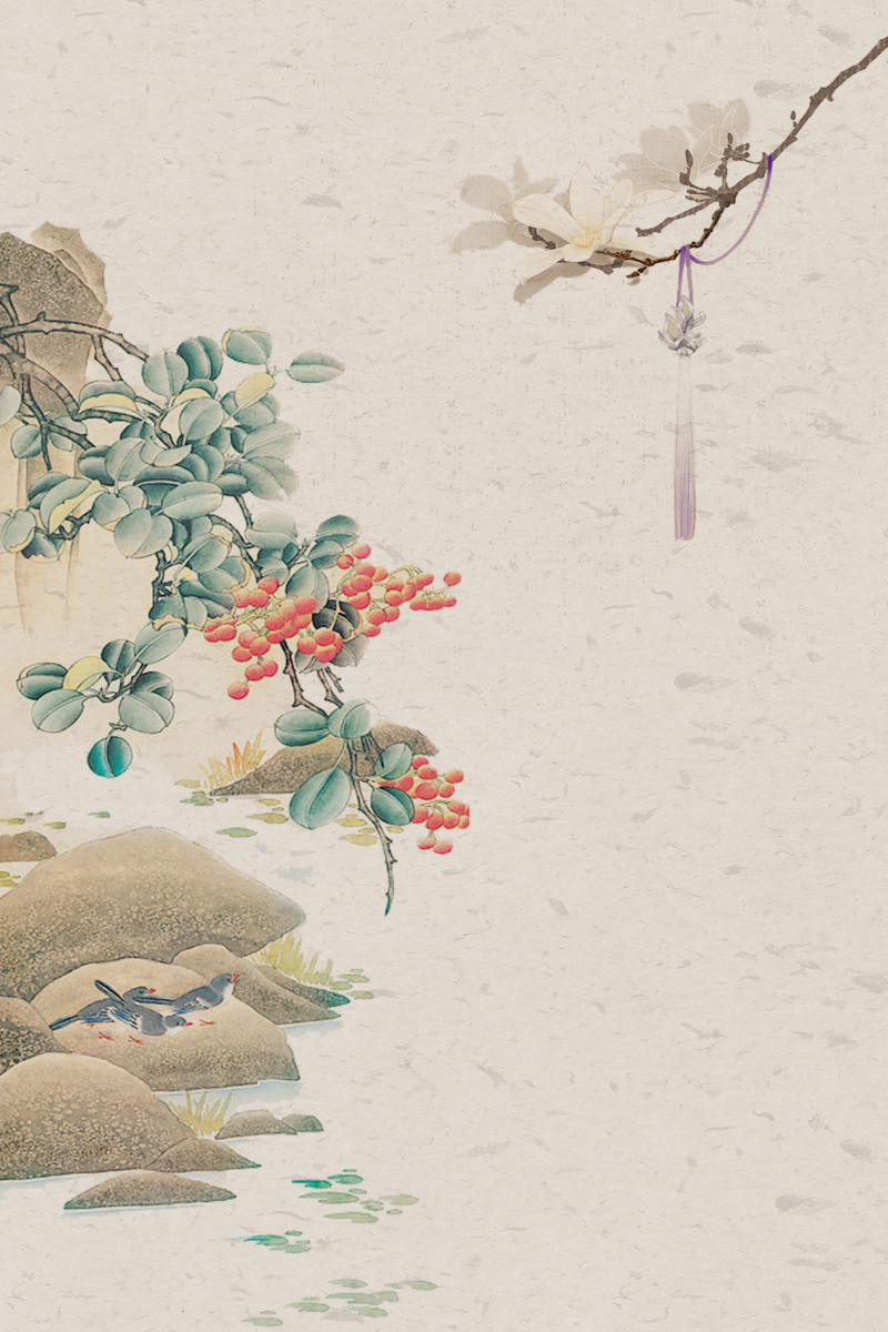中国风水墨山水古典雅唯美背景图 psd模板ai海报设计素材中式插画