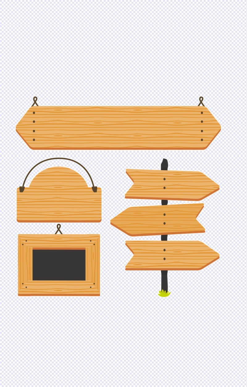 矢量木头材质指示牌相框